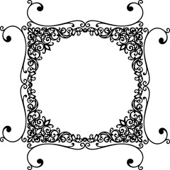 Vintage Ornamental Frame – Elegant Black Border, PNG, 300 DPI 