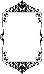 Vintage Ornamental Frame – Elegant Black Border, PNG, 300 DPI 
