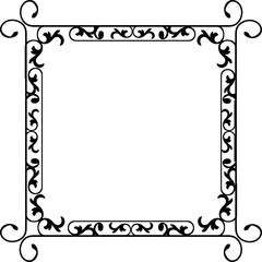 Vintage Ornamental Frame – Elegant Black Border, PNG, 300 DPI 