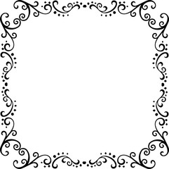 Vintage Ornamental Frame – Elegant Black Border, PNG, 300 DPI 