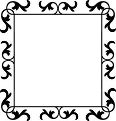 Vintage Ornamental Frame – Elegant Black Border, PNG, 300 DPI 
