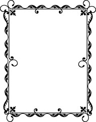 Vintage Ornamental Frame – Elegant Black Border, PNG, 300 DPI 