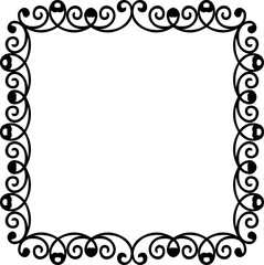 Vintage Ornamental Frame – Elegant Black Border, PNG, 300 DPI 