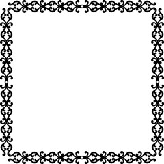 Vintage Ornamental Frame – Elegant Black Border, PNG, 300 DPI 