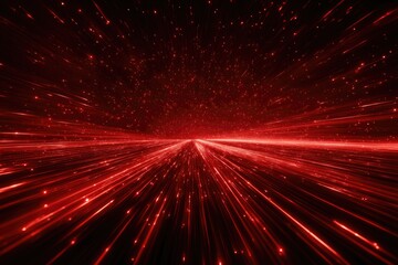 Red, glowing, particle streaks,  fast-moving, cosmic,  digital,  abstract,  futuristic,  speed, tunnel