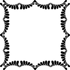 Vintage Ornamental Frame – Elegant Black Border, PNG, 300 DPI 