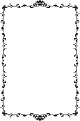 Vintage Ornamental Frame – Elegant Black Border, PNG, 300 DPI 
