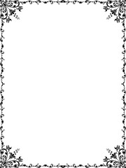Vintage Ornamental Frame – Elegant Black Border, PNG, 300 DPI 
