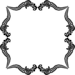 Vintage Ornamental Frame – Elegant Black Border, PNG, 300 DPI 