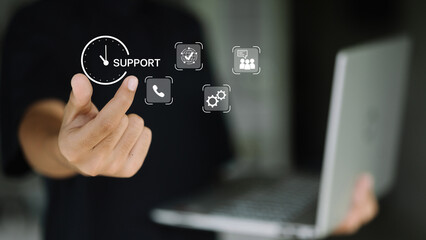 Online Customer Support and Technical Service Icon Touch