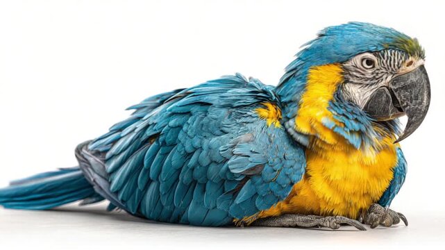 Colorful parrot on white background