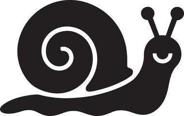 Snail Silhouette Illustration Crawling Slowly on a Transparent Backdrop, Isolated Vector Graphic