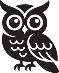 Stylized Owl Silhouette Vector Illustration on Transparent Background for Graphic Design Projects