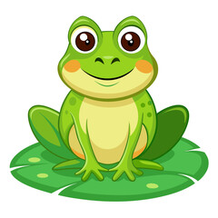 Cute Frog on Lily Pad