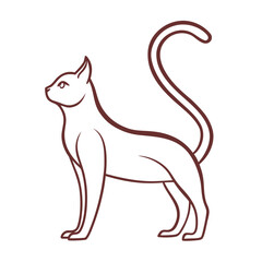 Minimal Cat Stretch Line Art