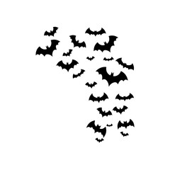 Naklejka premium Flying Bats Silhouette for Halloween Design. Vector Illustration