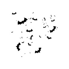 Flying Bats Silhouette for Halloween Design. Vector Illustration