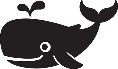 Whale Silhouette Vector Illustration for Marine Life Projects and Ocean-Themed Designs