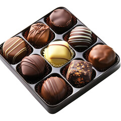 Assorted gourmet chocolates in elegant presentation