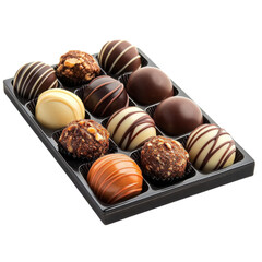 Assorted gourmet chocolates in elegant presentation