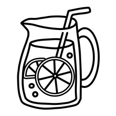 Lemonade jug with lemon slices