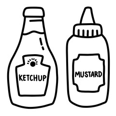 Condiment Bottles (Ketchup & Mustard)