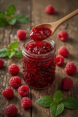 sweet preserved red fruit jelly