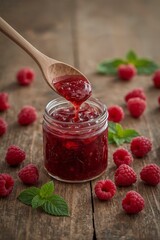 sweet preserved red fruit jelly
