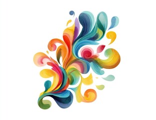 Abstract, colorful, swirling design with fluid forms