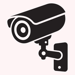 Surveillance Camera Silhouette – Security System Vector Icon