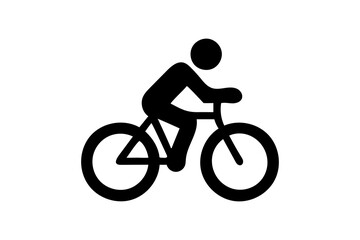 Minimalist Line Art Cyclist Icon:  Simple, Modern, Active Lifestyle Graphic Design.