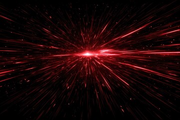 Red radial burst against a black backdrop
