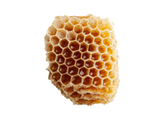 Golden honeycomb filled with sweet nectar hexagon, Isolated, Png Transparent Background