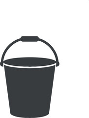 Simple bucket icon vector graphic