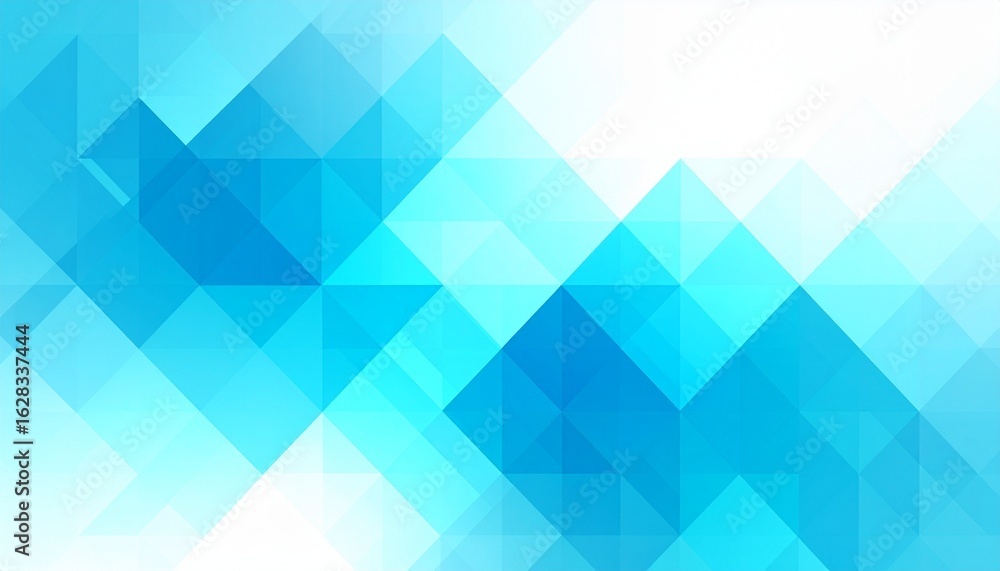 Poster geometric abstract background with overlapping transparent blue and white triangles