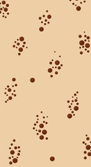 Obraz premium Vector illustration of seamless pattern of brown spots on a beige background for textile design