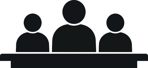 Team meeting icon collaboration and discussion