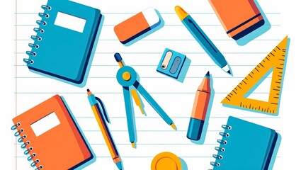 Graphic paper background. Striped texture. Back to school.