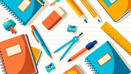 Graphic paper background. Striped texture. Back to school.