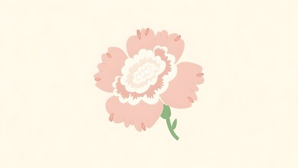 Soft Pink Peony Flower Illustration &ndash; Pastel Floral Design
