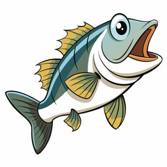 Cartoon fish with an open mouth, showcasing bright colors and a playful expression