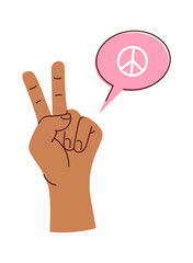 Peace hand gesture message design