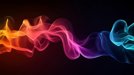 Obraz premium Colorful, long, wavy line of light that appears to be a rainbow