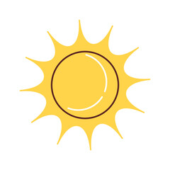 Yellow summer sun shining element