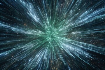 宇宙ポータル、ワームホールの視覚化：青緑色のエネルギー放出