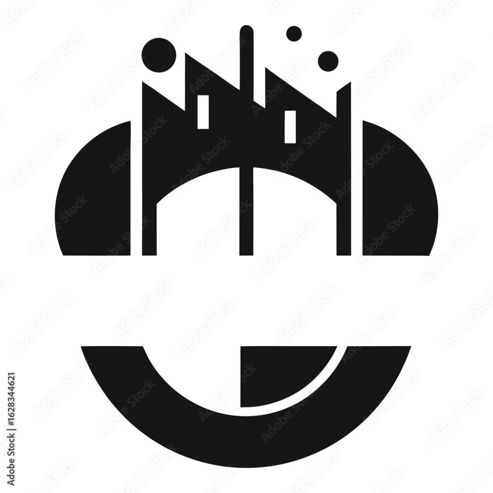Poster vector art of modern graphlab logo design with abstract geometric shapes isolated on white backgroun