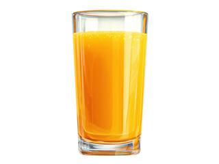 Tall glass filled with refreshing orange juice drink beverage, Isolated, Png Transparent Background