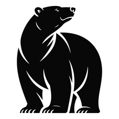 Obraz premium Majestic Black Bear Silhouette Standing Proud Wild Animal Illustration Vector Art Natural Conservation Wildlife Icon Design Animal Symbol