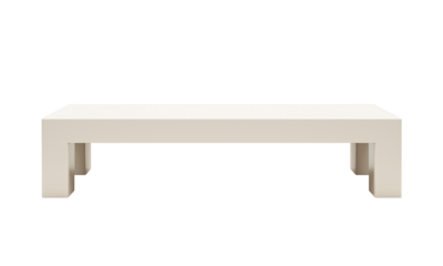 Modern minimalist coffee table cozy living room furniture bright environment eye-level view stylish design