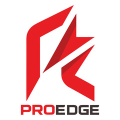 Vector art of prodge logo design with abstract shape isolated on white background